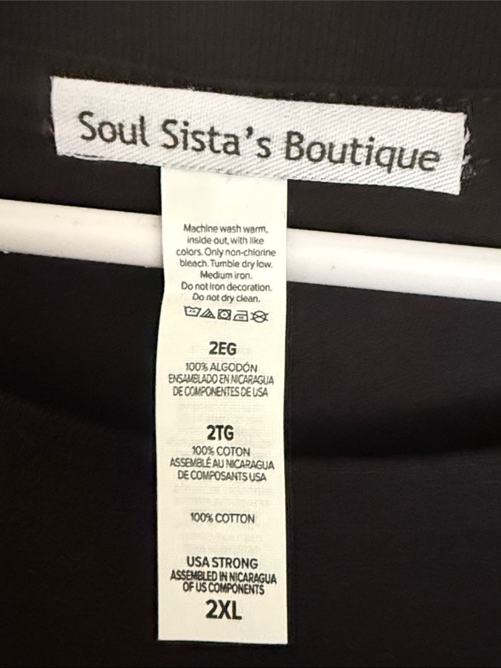 Soul Sista's Boutique Black Cotton Tee - 2XL - Picture 2 of 5